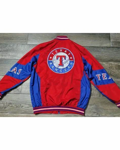 Texas Rangers Zipper Bomber Satin Jacket - William Jacket