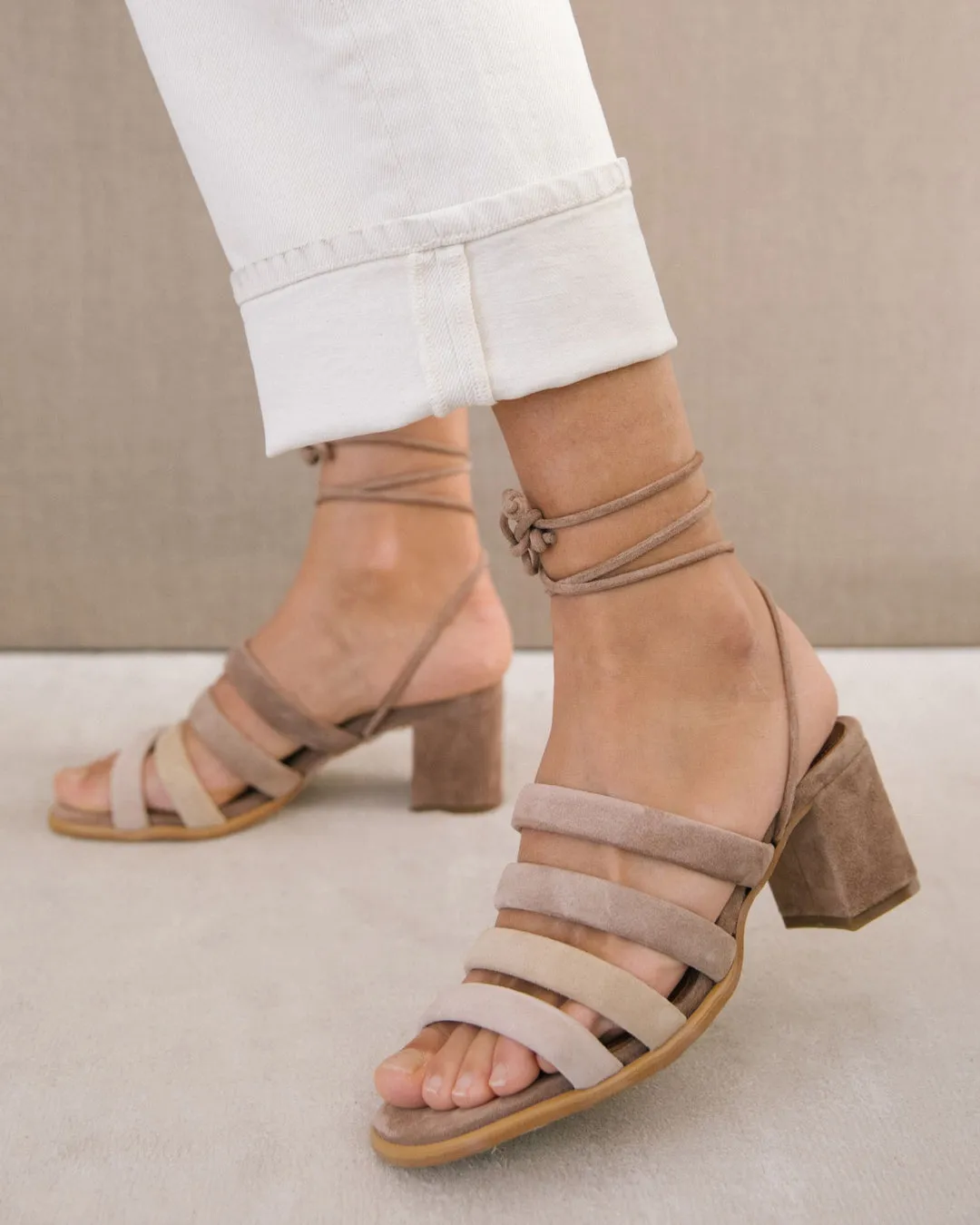 The Letizia Shades of Beige Heels by Alohas