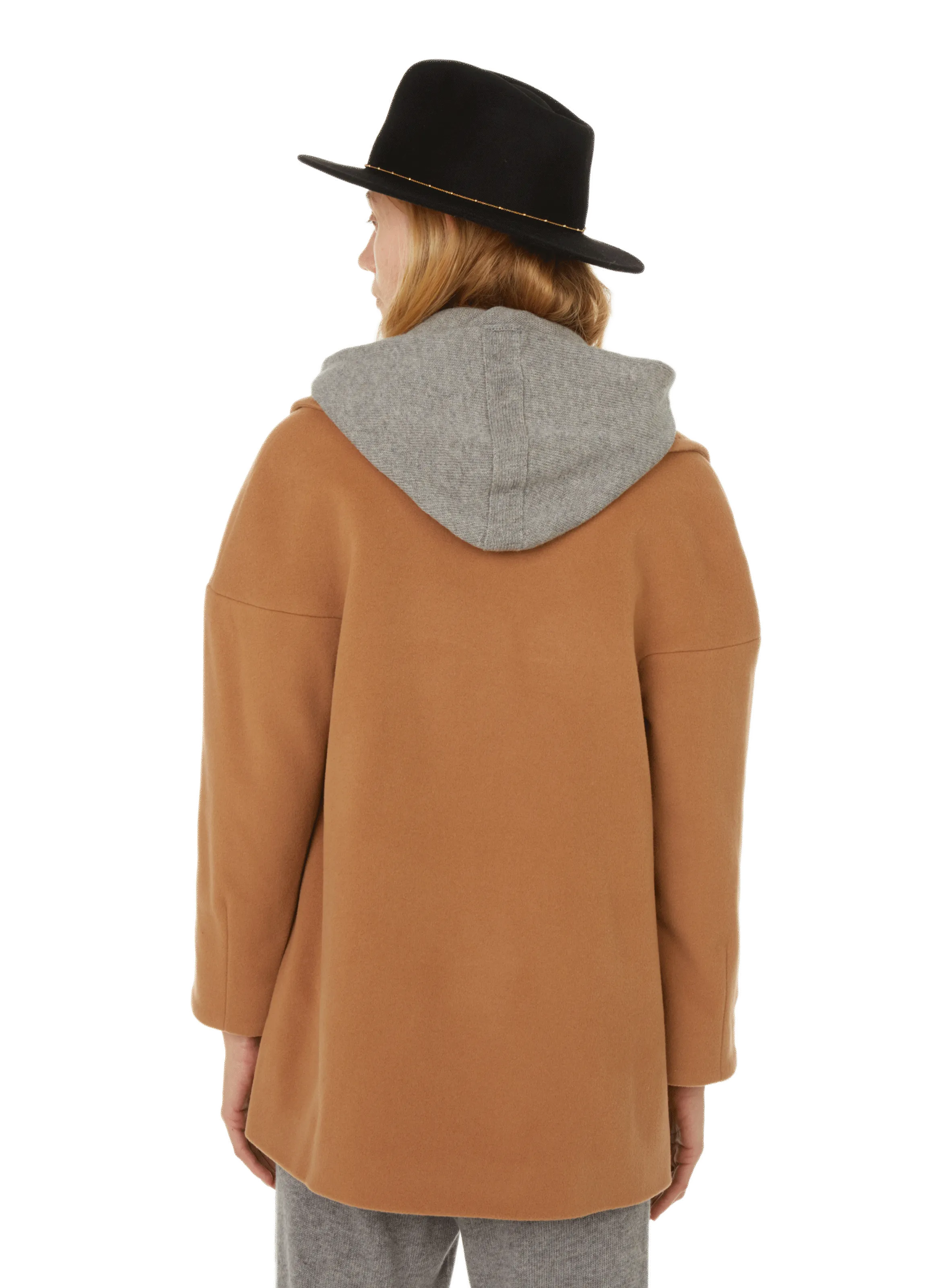 THE SOCIAL SUNDAY  Short coat in blended cashmere - Brown