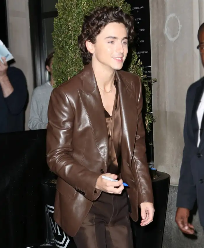 Timothee Chalamet Brown Leather Jacket - William Jacket