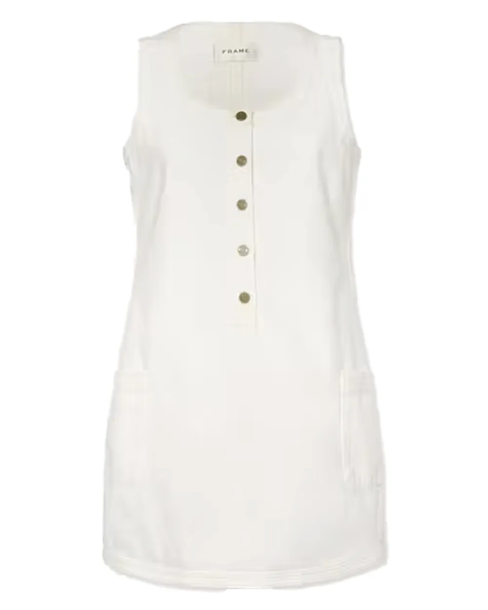 Trapunto Side Pocket Dress in Natural Clean