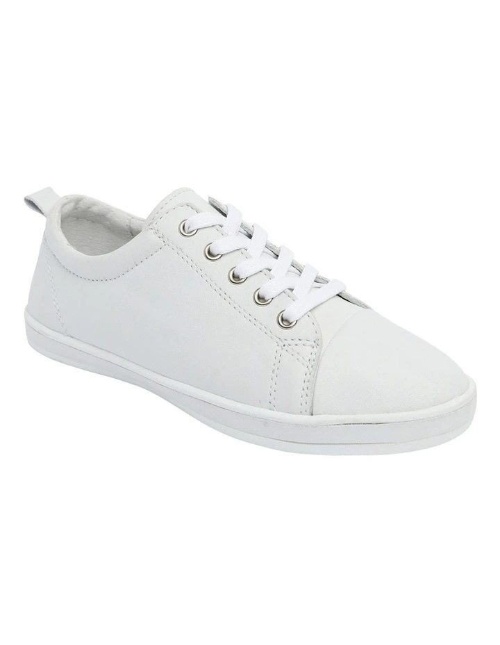 Waffle Sneaker in White Leather