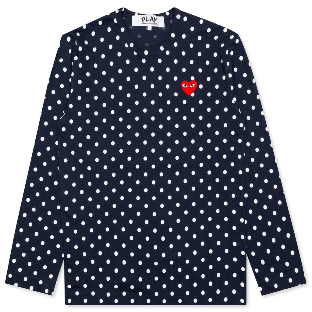 Women's Polka Dot L/S T-Shirt - Navy