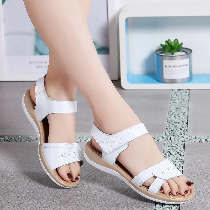 Women's Solid Casual Side Open Ankle-Wrap Back Strap Sandals